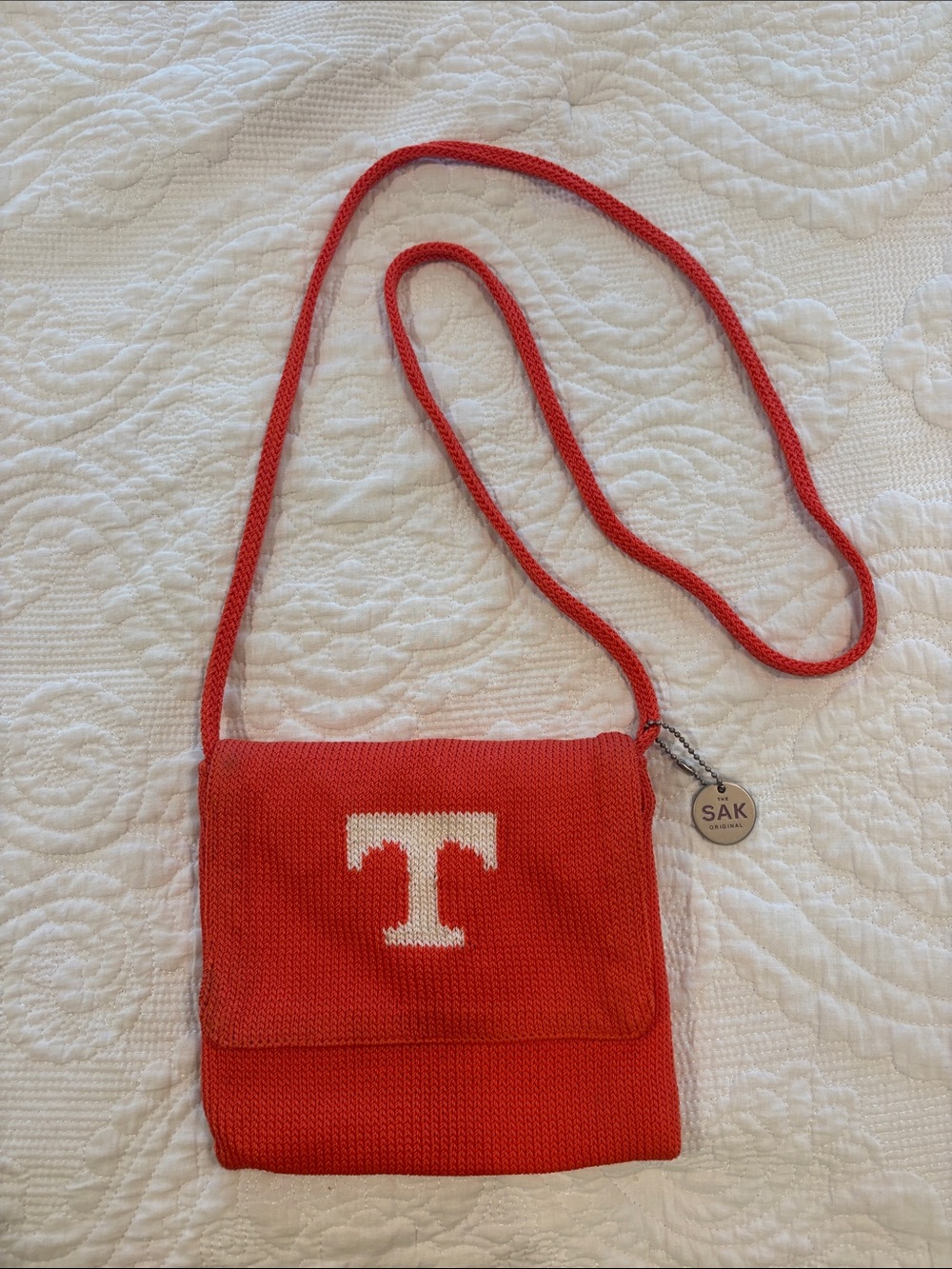 The Sak - Tennessee Vols Orange Knit Crossbody Bag with White 'T' Accent